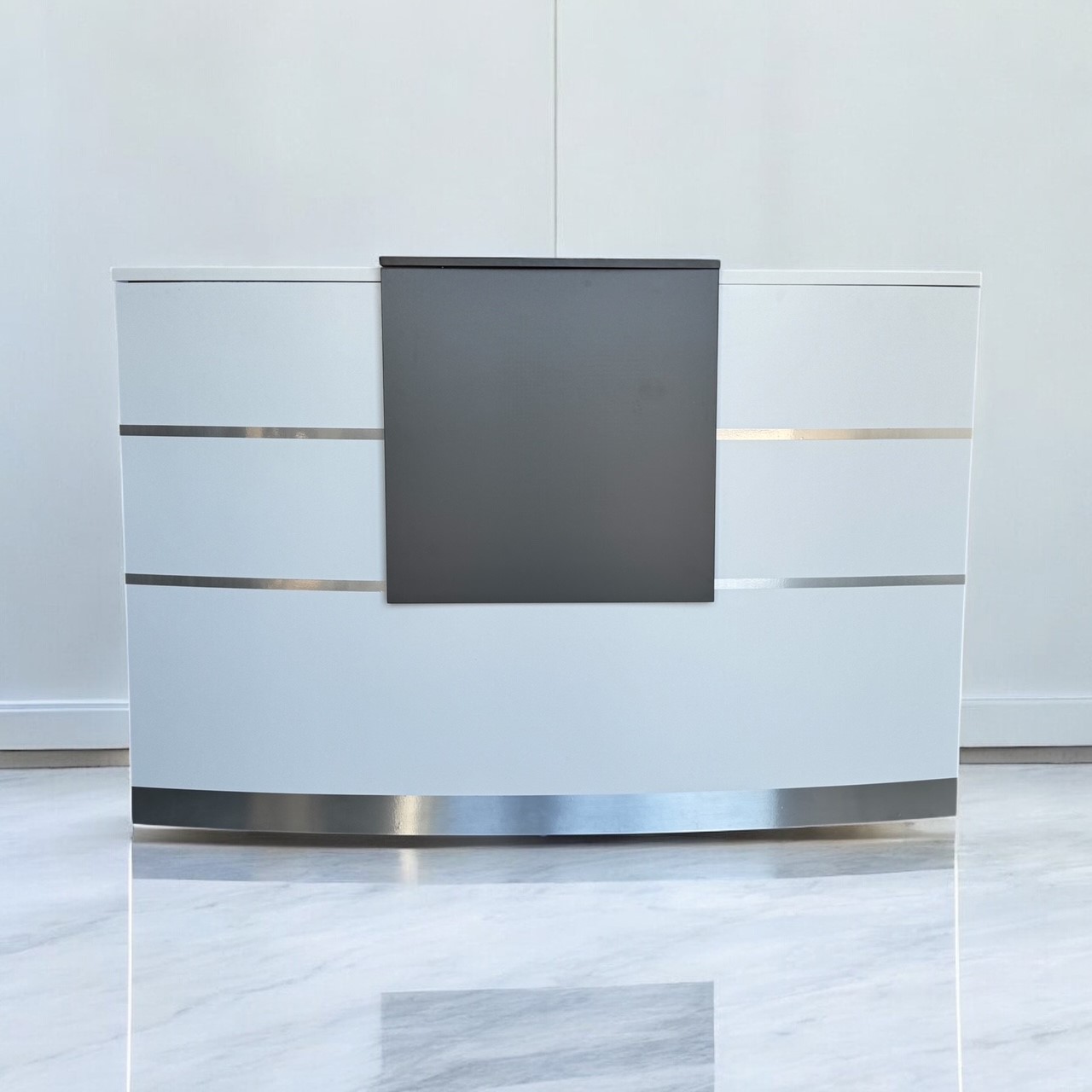 Empfangstheke Tresen für Ihr Büro VALENCE weiß Salon Kanzlei  Praxis Möbel von Jet-Line 160 cm