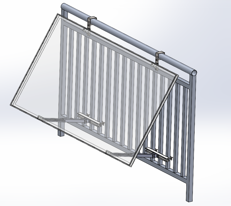 Jet-Line®  Balkonkraftwerkhalterung | Geländer Befestigung | für 1 Solarmodule | Neigungswinkel 25-4