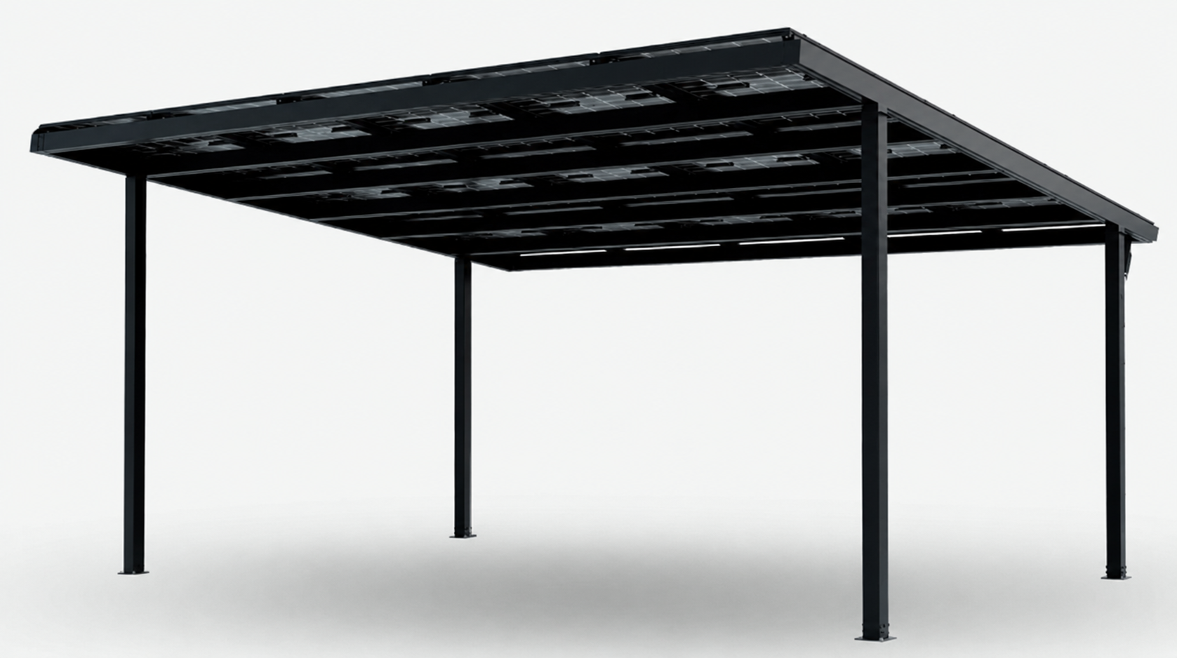 Solar Carport Doppelcarport Aluminium Rahmen ohne Module für zwei Fahrzeuge