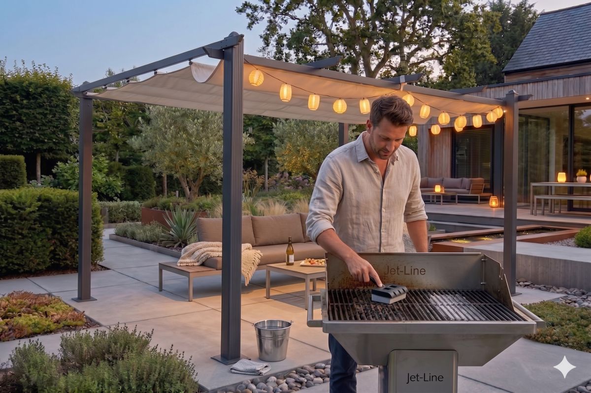 Jet-Line Grillreiniger Reinigungsstein 12x8cm BBQ Putzstein Griff auswechselbar