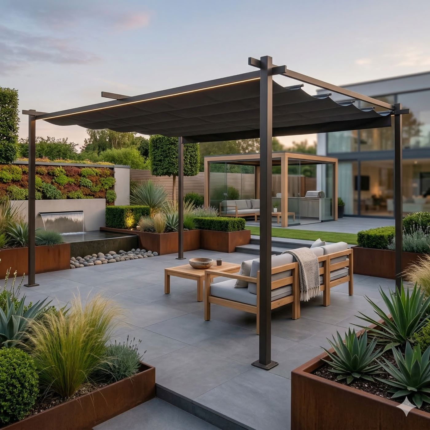 Pavillon Gartenpavillon 3x4m anthrazit Luxor Light UV-Schutz wasserabweisende Überdachung