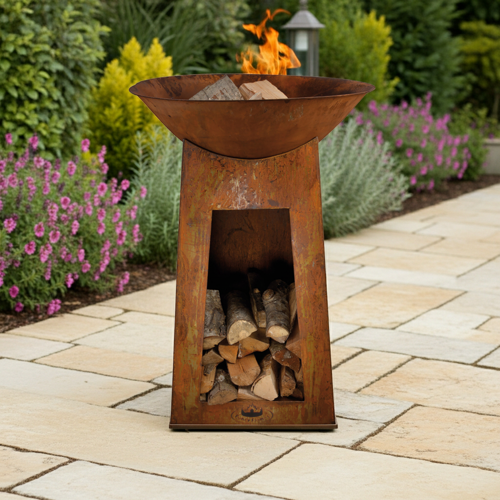 Feuerstelle Feuerschale XXL Cambridge 110 cm rostoptik Terrasse Jet-Line