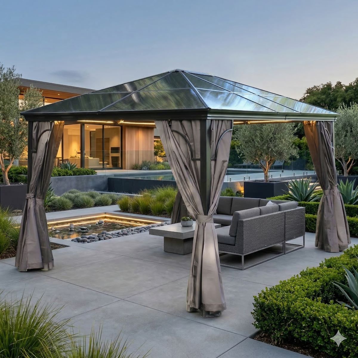 Pavillon Gartenpavillon 3x4,2m  Sahor anthrazit Aluminium UV-Schutz