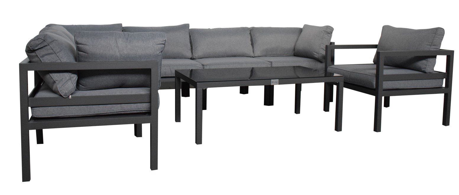 Jet-Line Gartenmöbel Lounge Garten  KRETA II hellgrau Aluminium