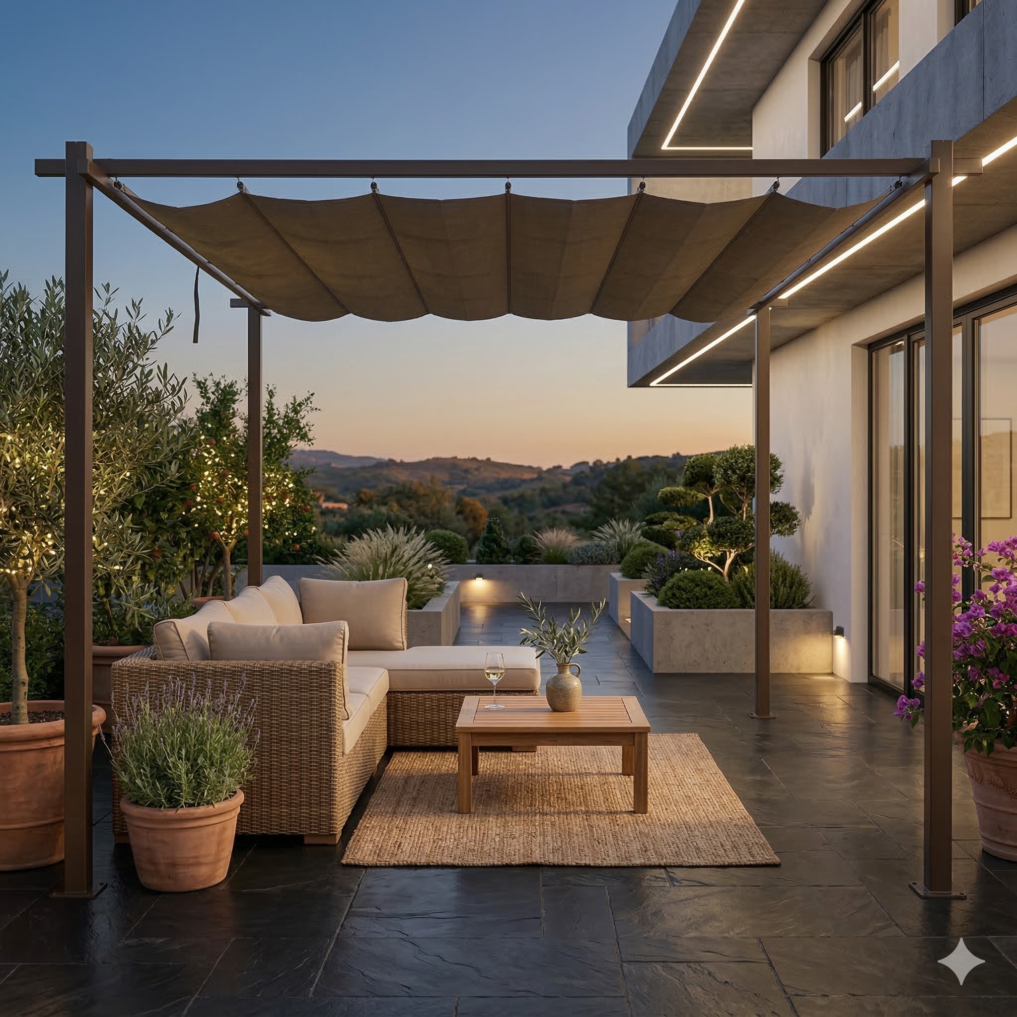 Jet-Line | Pergola Aluminium | Pavillon | Kairo light | Terasse Sonnenschutz| Garten | 3 x 3 Meter